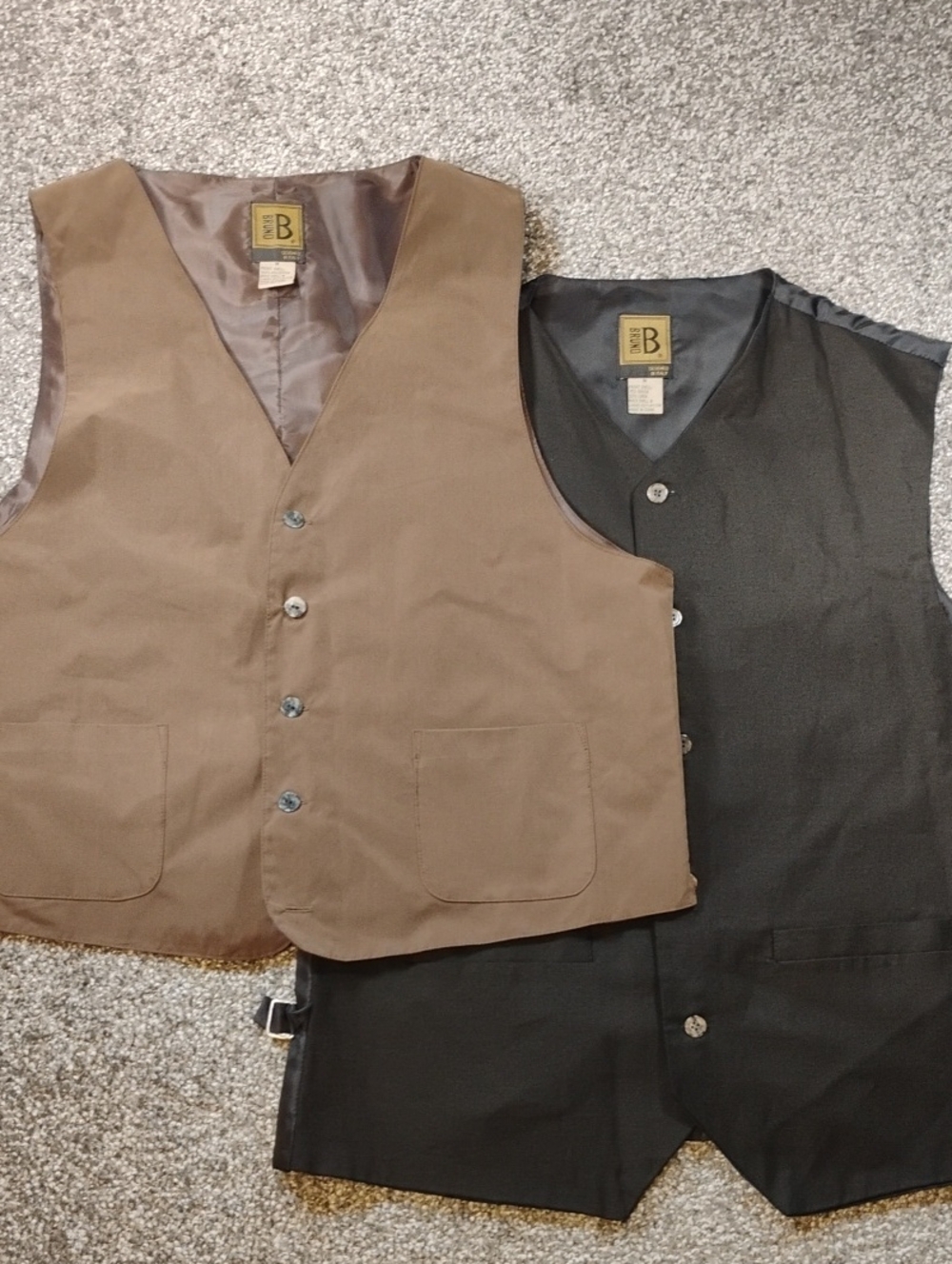 B Club Men's Brown and Black Reversible Vest - Classic Formal Waistcoat